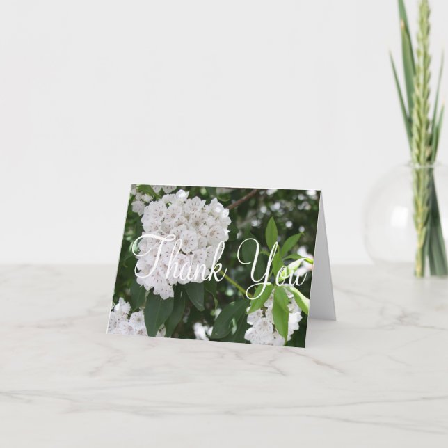 Wedding Thank You White Mountain Laurel Flower (Front)