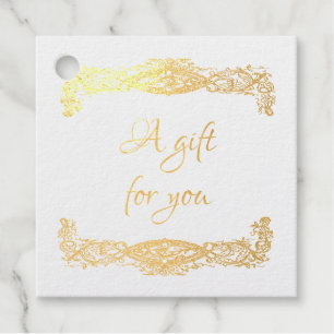 Wedding Thank You with Fancy Vintage Scroll Frame Favour Tags