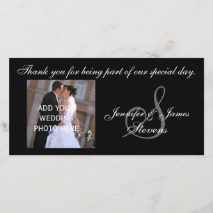 Wedding Thank You with Monogram S Names Photo Card
