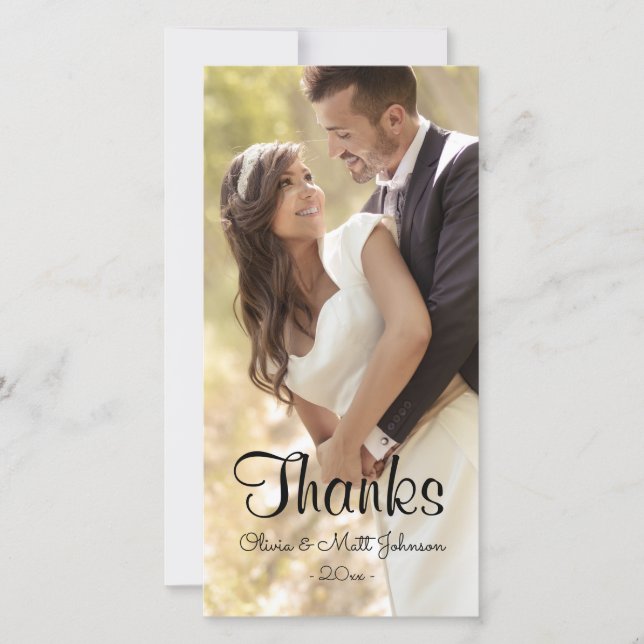 Wedding Thanks - Full Photo Thank You Card (Front)