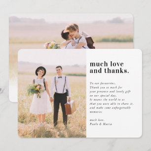 WEDDING THANKS photo simple serif modern landscape Invitation