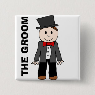 Wedding,the groom,bachelor party,stag party 2 inch square button