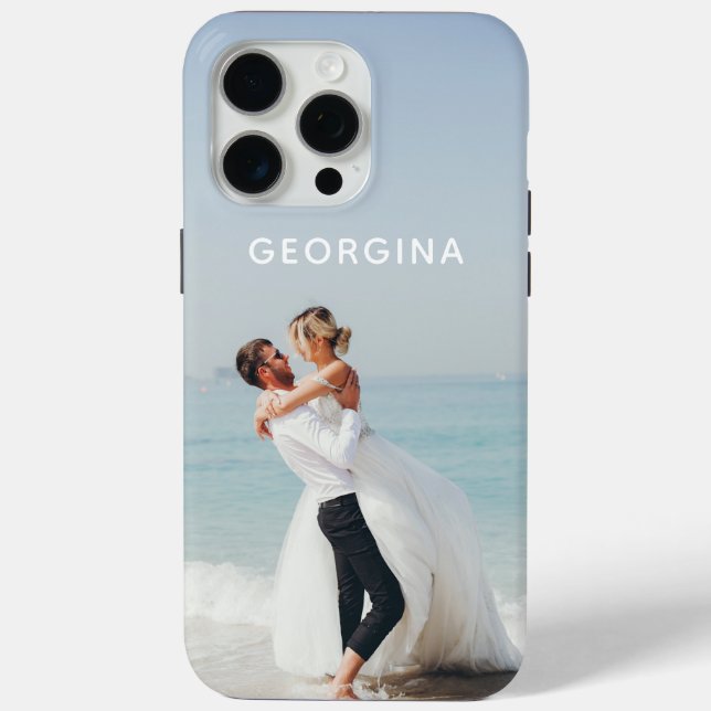 Wedding Themed Photo Template Personalized Name Case-Mate iPhone Case (Back)