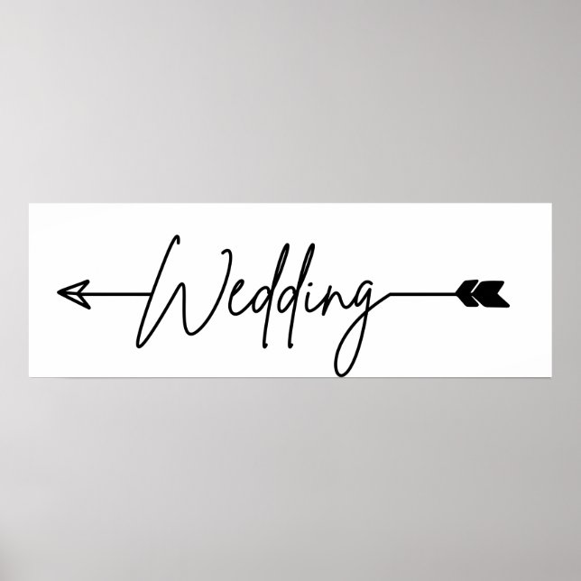 Wedding this way arrow left poster (Front)