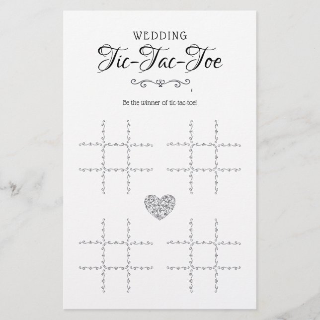 Wedding Tic-Tac-Toe Decorative Table Game (Front)