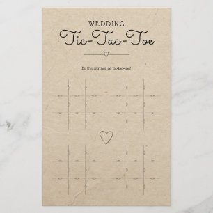 Wedding Tic-Tac-Toe with Hearts Table Game