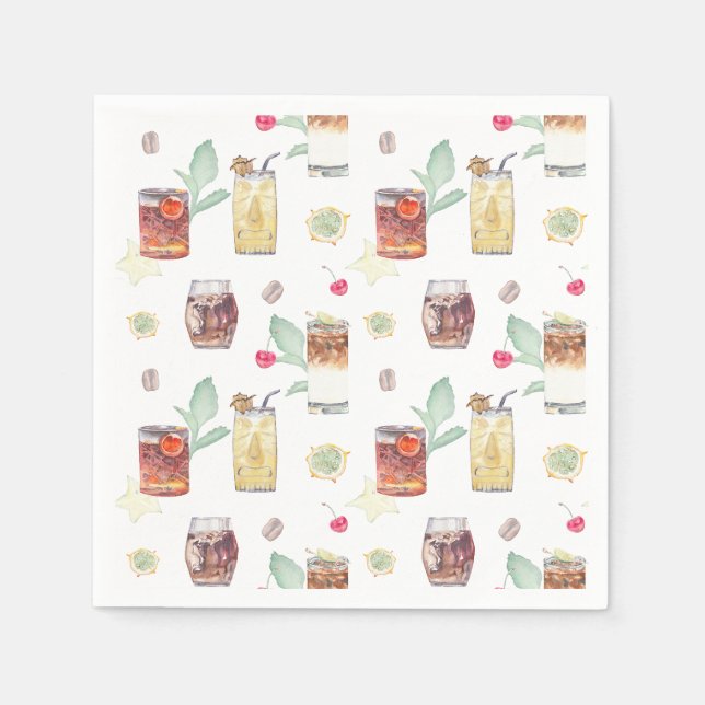 Wedding Tiki Bar Cocktail Napkins (Front)