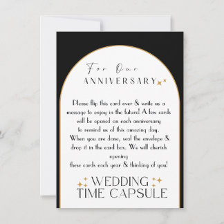 Wedding Time Capsule Black or Blue Card & Envelope