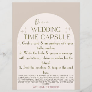 Wedding Time Capsule Custom Card 