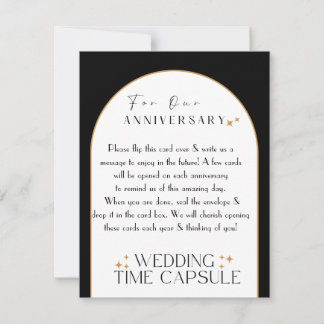 Wedding Time Capsule Custom Stationary Gold/Black Card