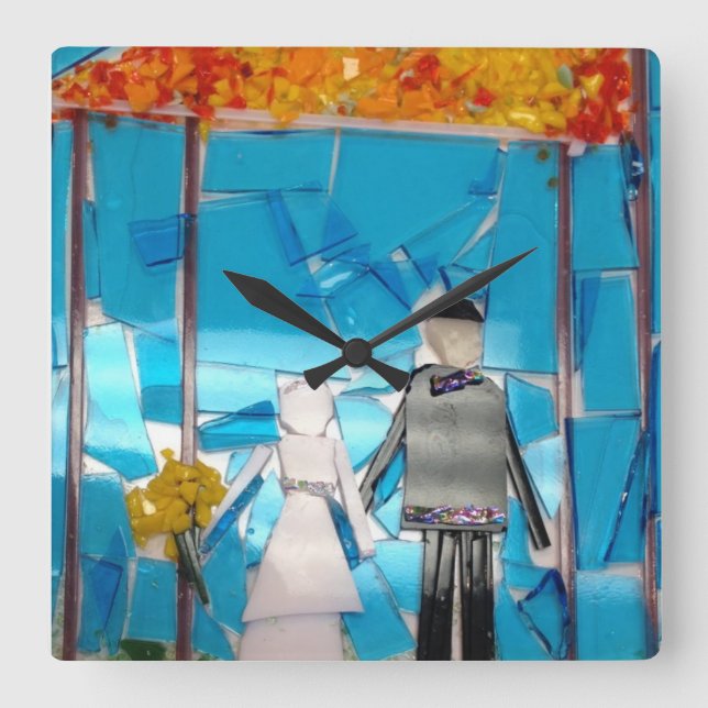 Wedding Time! Square Wall Clock (Front)