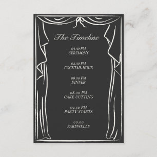 Wedding Timeline Illustrated Curtain Enclosure Card