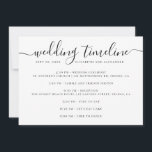 Wedding Timeline | Modern Minimalist Schedule Invitation<br><div class="desc">This elegant wedding timeline card helps guests easily follow the flow of your wedding day, from the ceremony to the reception and evening celebrations. Designed with modern calligraphy and clean typography, it presents key moments such as ceremony time, photos, dinner, cake cutting, and dancing in a clear and stylish layout....</div>