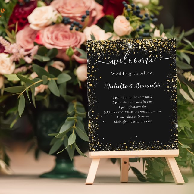 Wedding timeline program black gold (Creator Uploaded)