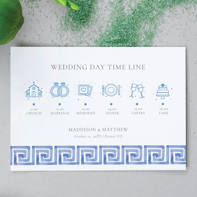 Wedding Timeline Santorini Greece Enclosure Card (Creator Uploaded)