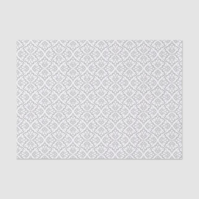 Wedding Tissue Paper - White & Light Grey (Front)