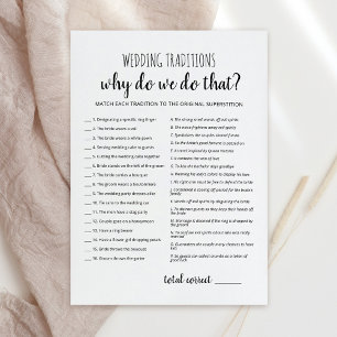 Wedding traditions with Answers game Card