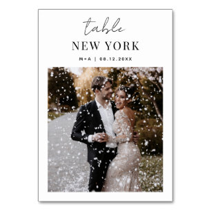 Wedding Travel Destination Photo & Name Table Numb Number