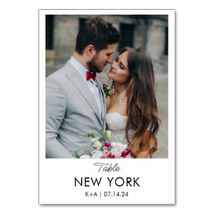 Wedding Travel Destination Photo & Name  Table Number