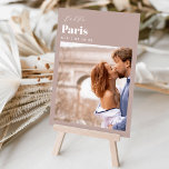 Wedding Travel Destination Photo & Name Table Number<br><div class="desc">Add a special finishing touch to your wedding reception tables with these custom photo table number cards. Name each table after a memorable travel destination and add a photo and the destination name to these unique card holders. Your photo is aligned at the bottom, with the location name and your...</div>