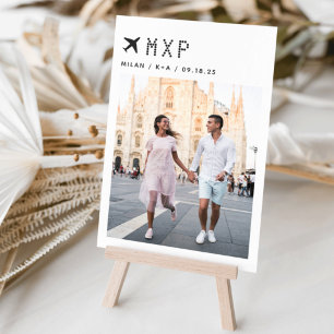 Wedding Travel Theme Photo & Airport Code Table Number
