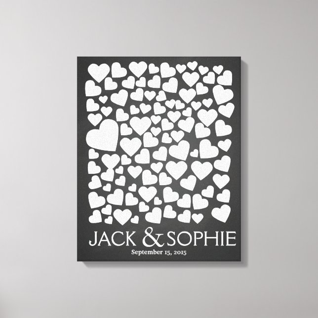 wedding tree signature guest book heart chalk (Front)