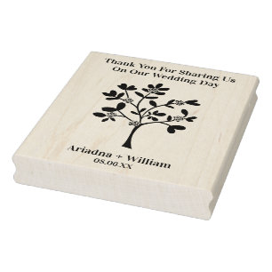 Wedding Tree with Roses for Thank Guests Rubber Stamp