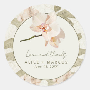 Wedding Tropical Botanical Garden Thank You Favour Classic Round Sticker