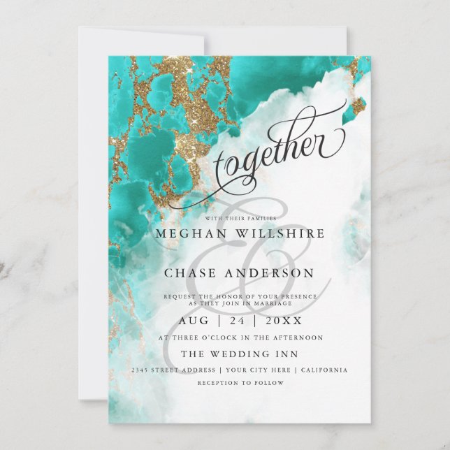 WEDDING |  Turquoise Watercolor BarefootBride™ (Front)