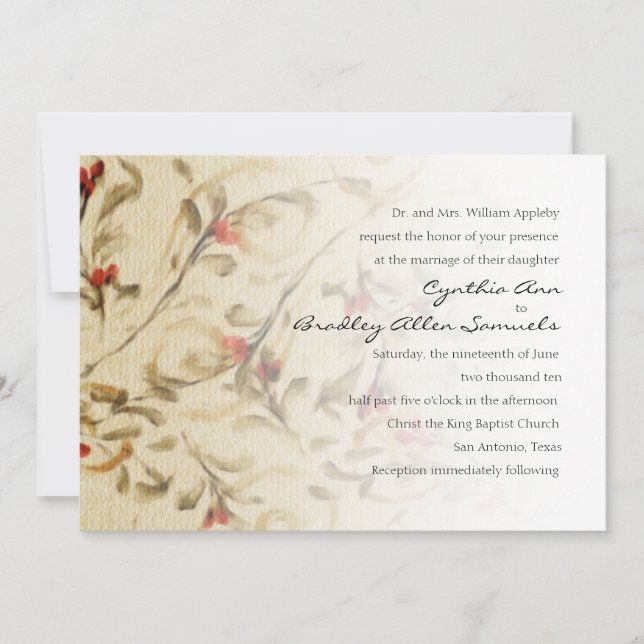 Wedding Tuscan Vine Invitation (Front)