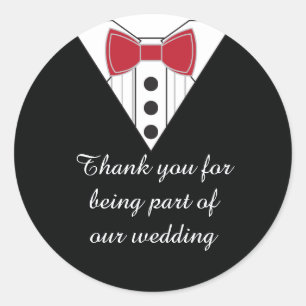 Wedding Tuxedo Thank You Favour Stickers