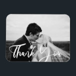 Wedding Typography 3 Black & White Photo Thank You Magnet<br><div class="desc">Thank your guests in style with these chic and cute thank you magnets.  Great for weddings and parties.</div>