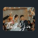 Wedding Typography 3 Colour Photo Thank You Magnet<br><div class="desc">Thank your guests in style with these chic and cute thank you magnets.  Great for weddings and parties.</div>
