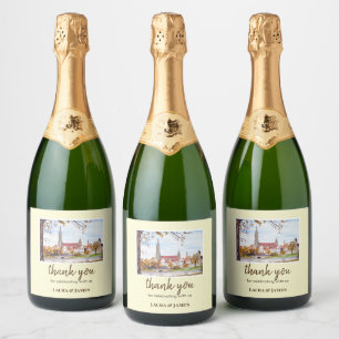 Wedding Ulm Minster Germany Farida Greenfield Sparkling Wine Label
