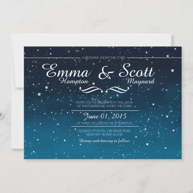 Wedding under the stars invitations (Front)