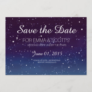 Wedding under the stars Save the Date PURPLE