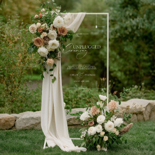 Wedding Unplugged Ceremony Acrylic Welcome Sign