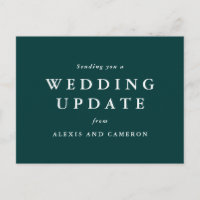 Wedding update classic hunter green postcard