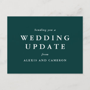 Wedding update classic hunter green postcard