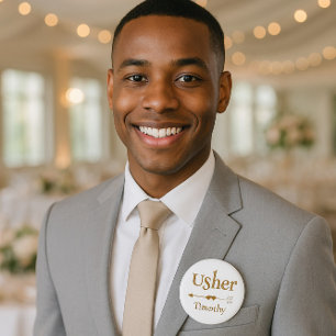 Wedding Usher 2 Inch Round Button