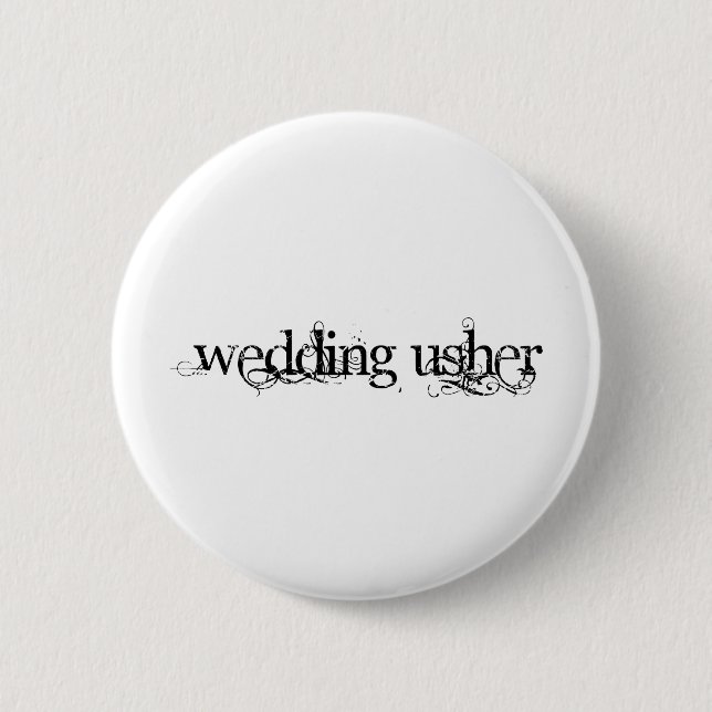Wedding Usher 2 Inch Round Button (Front)
