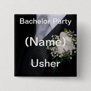 Wedding Usher 2 Inch Square Button