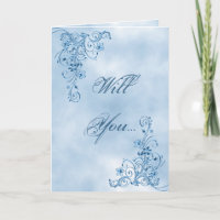 Wedding Usher Greeting Card: Sky Blue Elegance