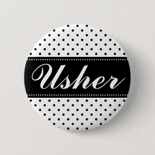 Wedding usher pinback buttons