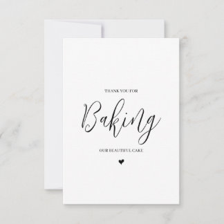 Wedding Vendor Thank You Card- Baker
