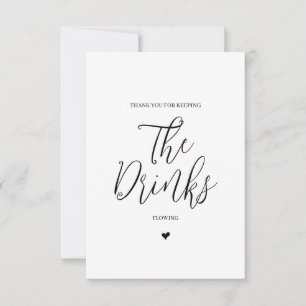 Wedding Vendor Thank You Card- Bartender