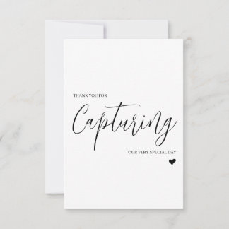 Wedding Vendor Thank You Card- Photographer / Vid Card