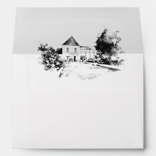 Wedding Venue Sketch Custom Drawing Wedding Envelope