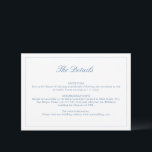 Wedding Vibrant Blue Crest Monogram Details Card<br><div class="desc">Formal & elegant blue crest monogram wedding details enclosure card.</div>