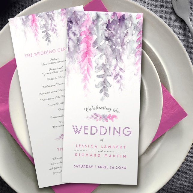 Wedding vine flowers cascading watercolor indigo program (Creator Uploaded)